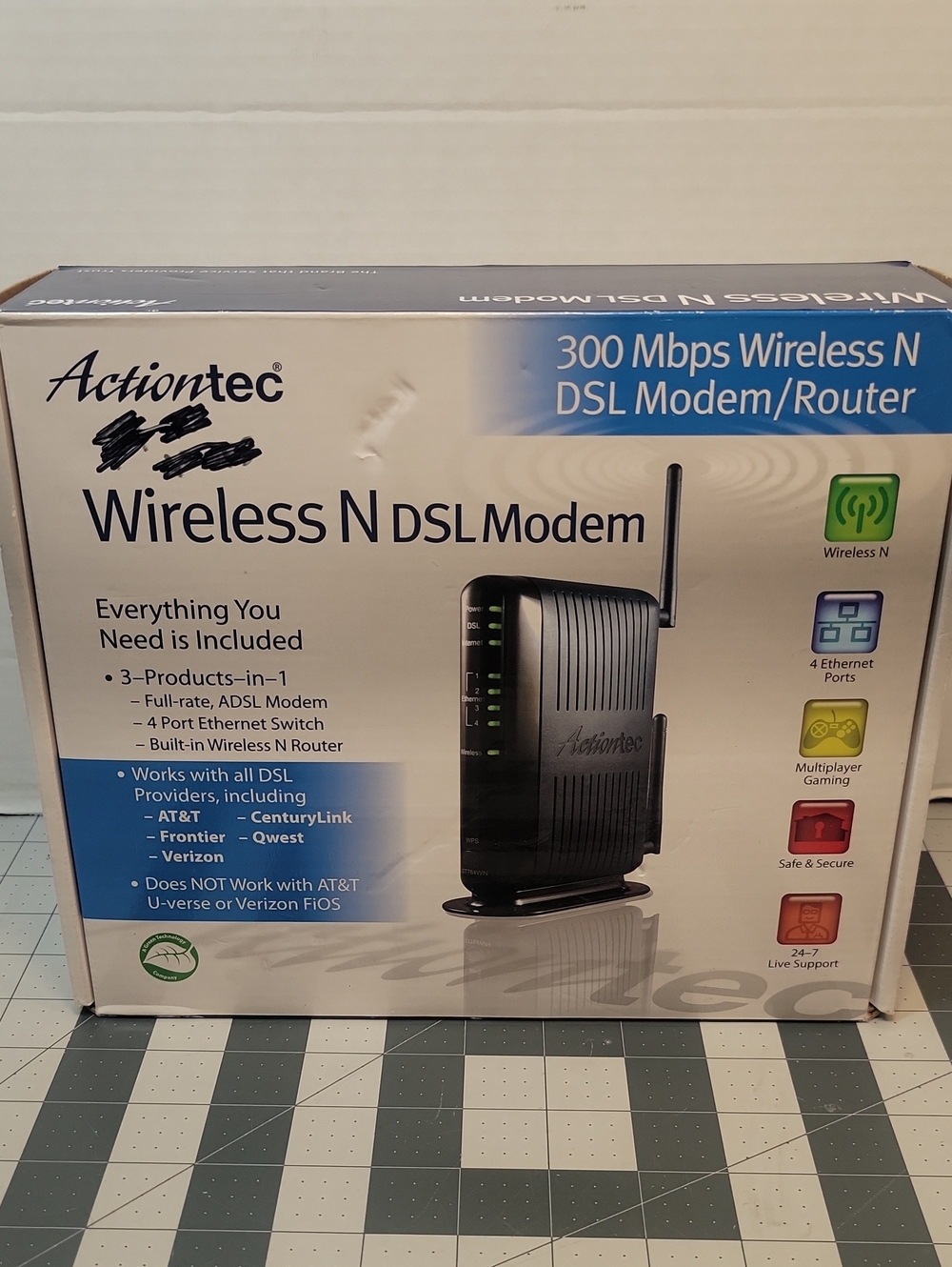 Actiontec 300 Mbps Wireless NDSL Modem Router NWOT